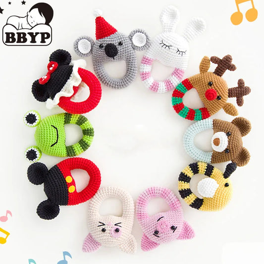 "Handmade Baby Teether Set: Safe Rattle Toys for Pram, Crib, and Mobile - DIY Crochet Soother Bracelet for Happy Babies!"