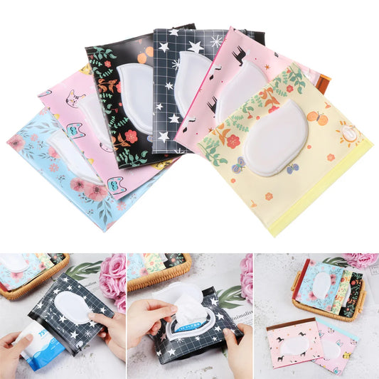 "Adorable Baby Wet Wipes Bag with Flip Cover - Stylish and Practical Tissue Box for Babies, Perfect for Strollers and Carrying - Must-Have Baby Product!"