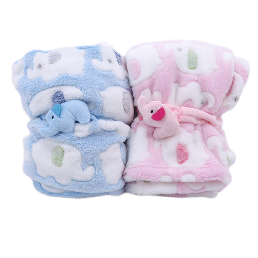 "Adorable Elephant Cartoon Baby Blanket - Cozy, Versatile, and Perfect for Your Little One!"